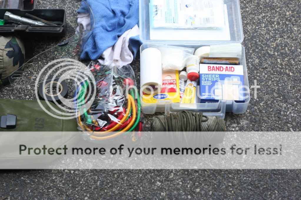 Survival kit for motorcycle.